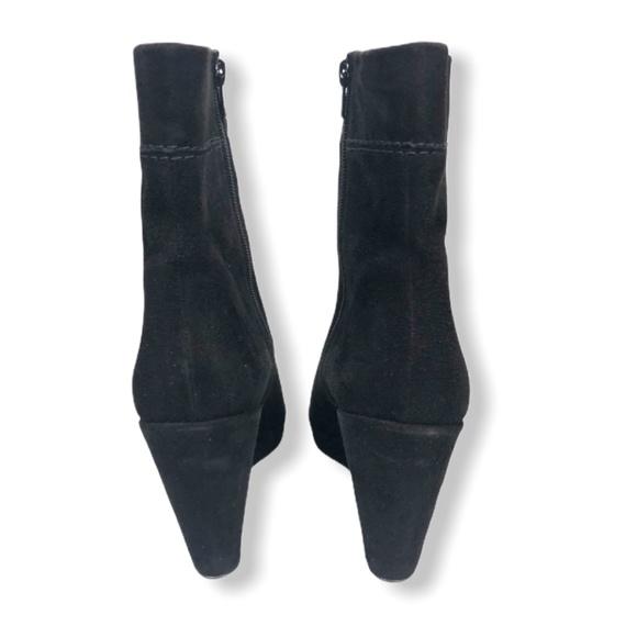 Black Suede Stuart Weitzman Wedge Boots 10M - Picture 4 of 8